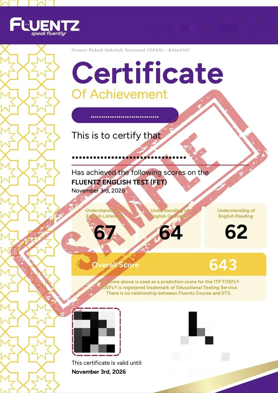 Unofficial Score TOEFL ITP